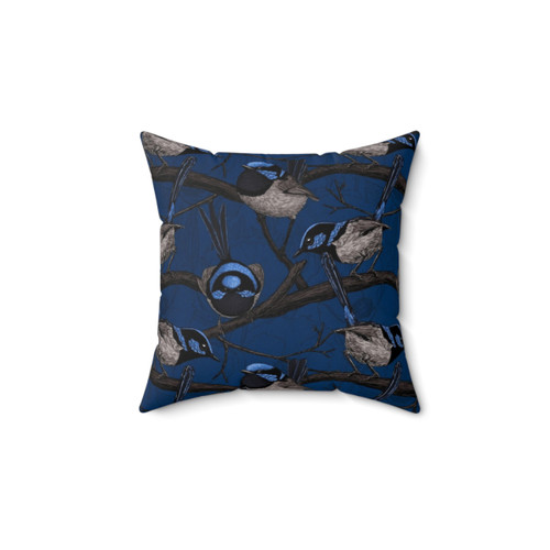 Night Fairy Wren Decorative Throw Pillow