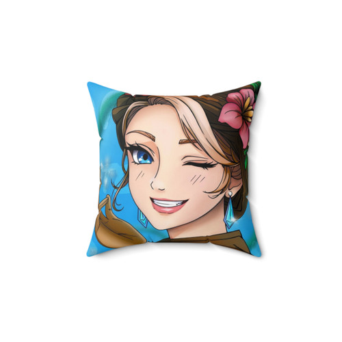Cute cartoon shine pillow with smiling girl character