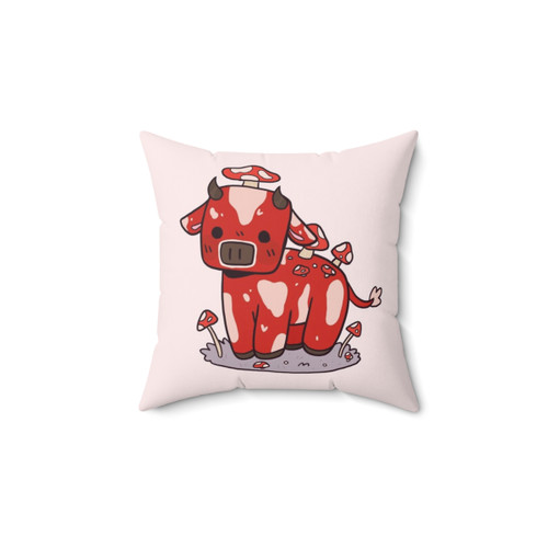 Cute Minecraft Mooshroom Plush Pillow