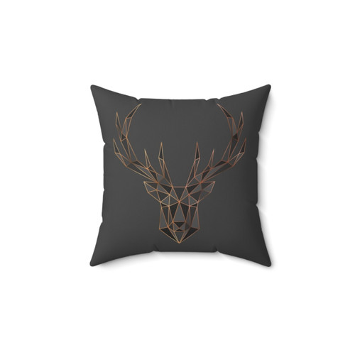 Stagger metallic geometric deer head pillow