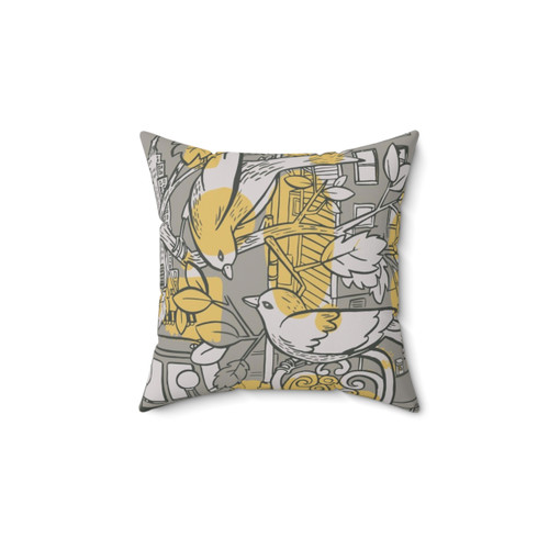 City View Pillow with Urban Skyline Design