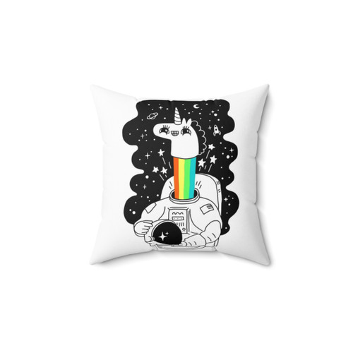 Unicorn space-themed decorative pillow