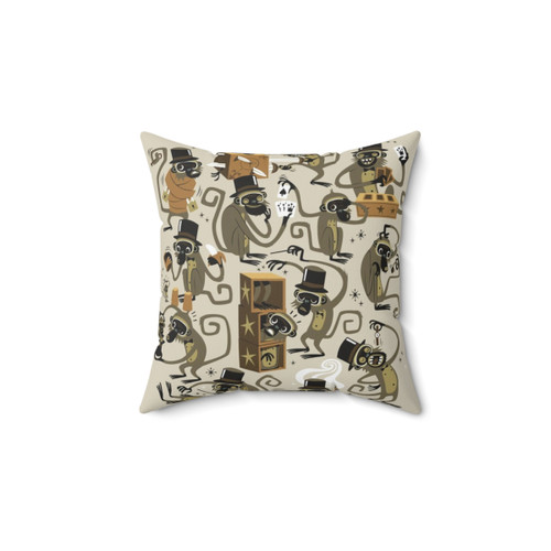Monkey Magic Brown Pillow