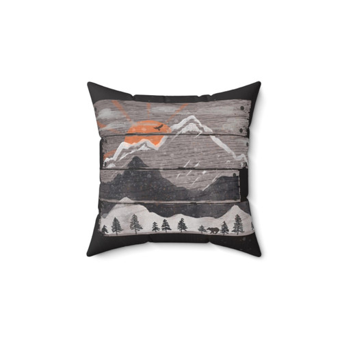 Grey Wilderness Throw Pillow featuring nature scenery