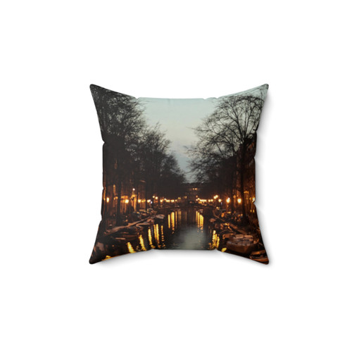 Amsterdam Sunset Waterfront Pillow
