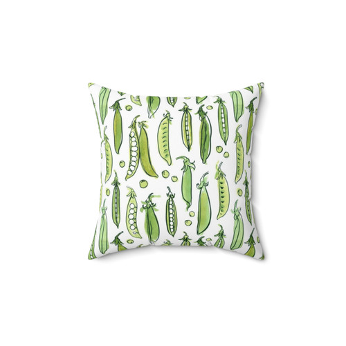 Watercolor Green Pea Decorative Throw Pillow