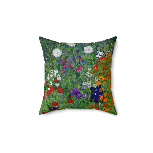 Gustav Klimt Vintage Flower Garden Print Pillow