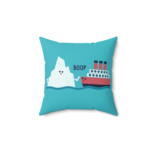 Cute Arctic Iceberg Ship Graphic Boop Pillow