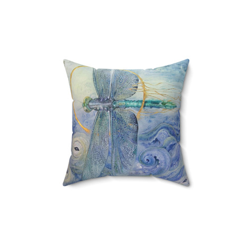 Dragonfly Pillow featuring magical dragonfly design by Stephanie Law