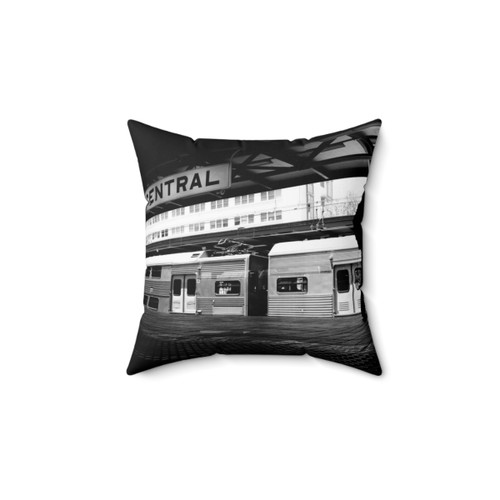 Central Station Pillow - Decorative Black and White Pillow