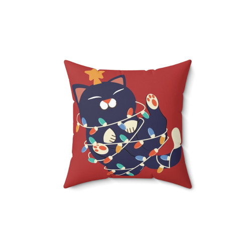 Festive Christmas Kitty Pillow for Cat Lovers