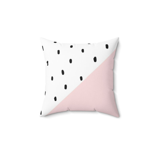 Dalmatian Print Throw Pillow in Pink and White