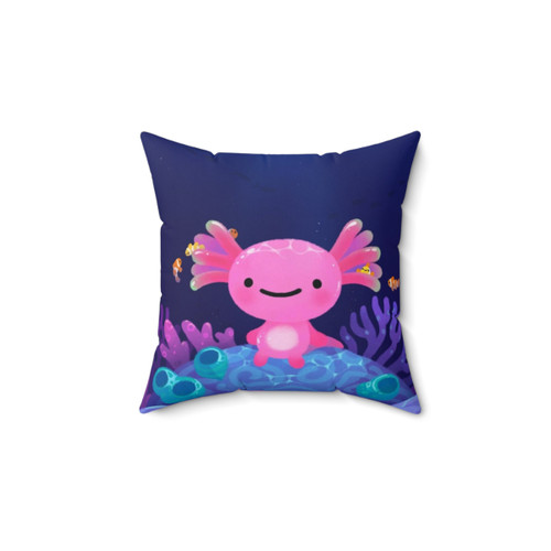 Coral Axolotl Decorative Pillow