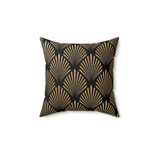 Art Deco Black and Gold Pattern Pillow