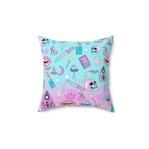 Pastel Goth Witch Pattern Decorative Pillow