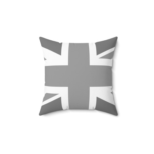 Union Jack Flag Grey and White Pillow