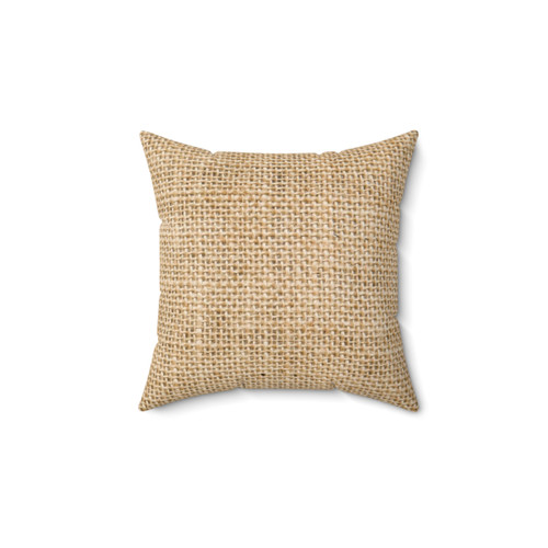 Rustic Burlap Print Decorative Pillow