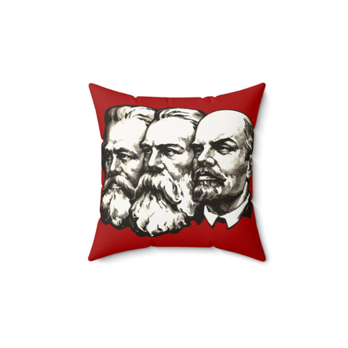 Vintage Soviet Propaganda Pillow featuring Marx, Engels, and Lenin