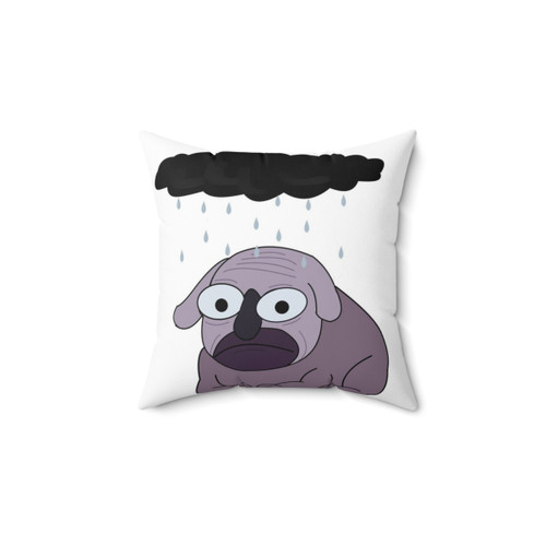 Depressed Dog Cartoon Pillow