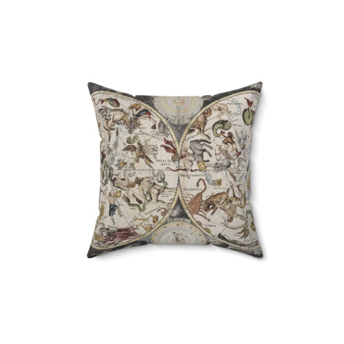 Vintage Celestial Star Map Throw Pillow