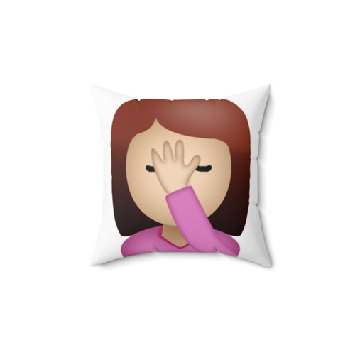 Lady Palm Face Emoji Decorative Pillow