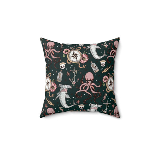 Dark Octopus Pattern Throw Pillow