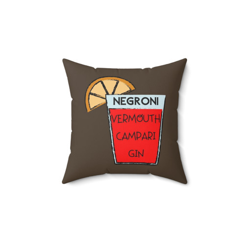 Negroni Cocktail Inspired Decorative Pillow
