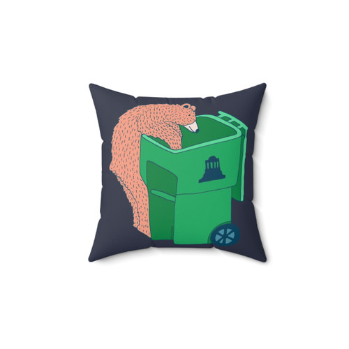 Asheville Bear Trash Can Decorative Pillow