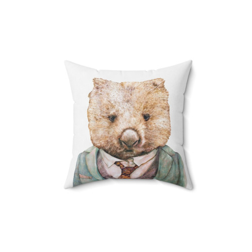 Wombat Decorative Pillow - Cute Australian Animal Portrait