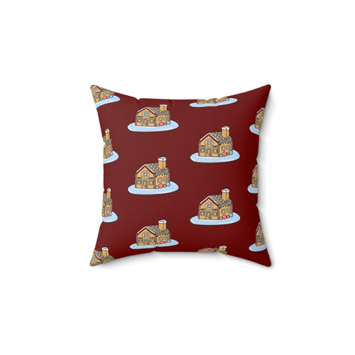 Gingerbread House Christmas Pillow