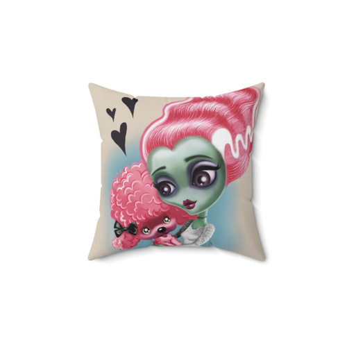 Creepy Cute Poodle Bride Pillow