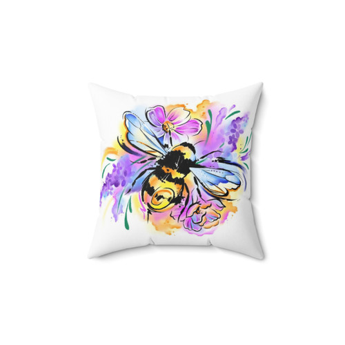 Honeybee Lavender Floral Accent Pillow