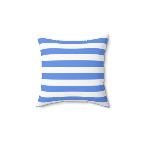 Striped Blue and White Decorative Pillow