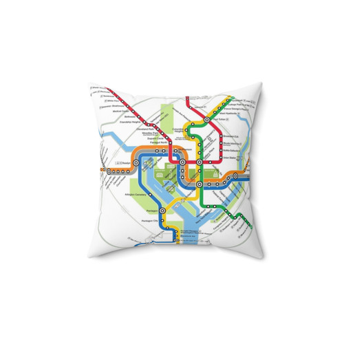 Compact DC Metro Map Pillow