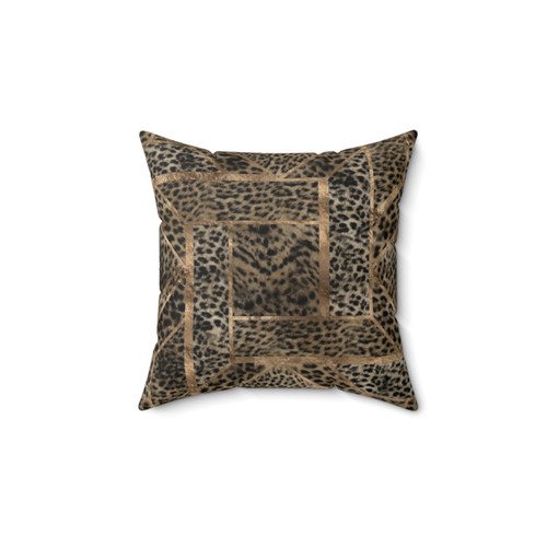 Leopard fur geometric pattern pillow