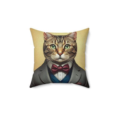 Funny Dapper Cat Pillow Decor