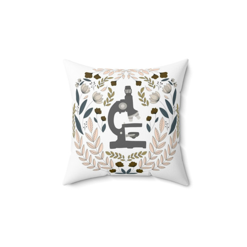 Gray Microscope Pillow for Science Enthusiasts
