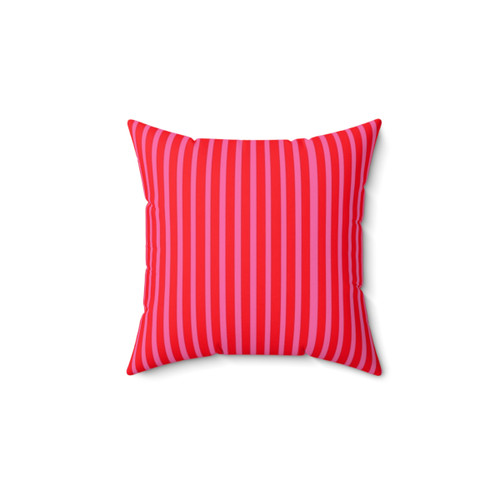Hot Pink and Red Striped Decorative Pillow