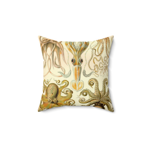 Ernst Haeckel Octopus Pillow by Gamochonia