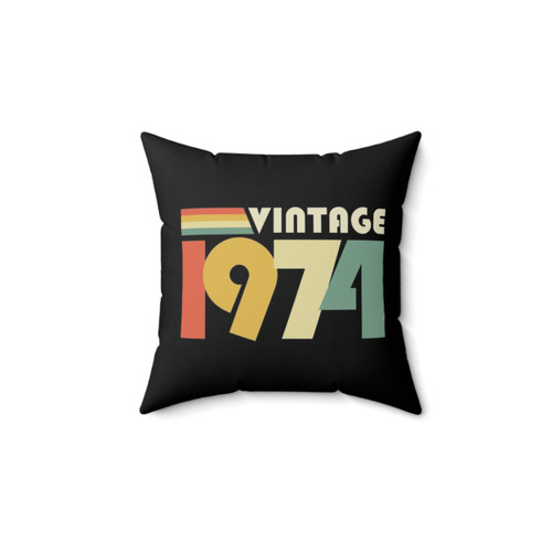 Vintage 1974 50th Birthday Pillow