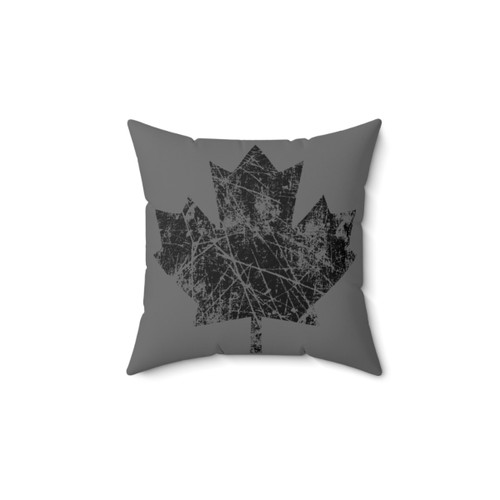 Canadian Maple Leaf Grunge Distressed Pillow
