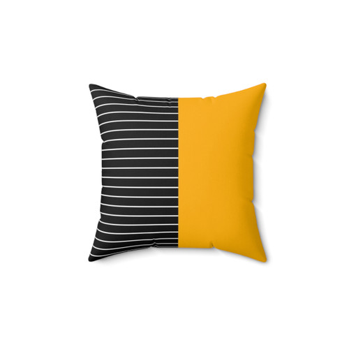 Striped mustard yellow throw pillow