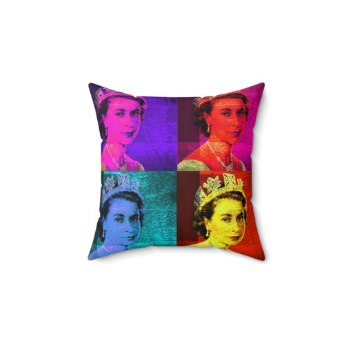 Queen Elizabeth II Pop Art Pillow