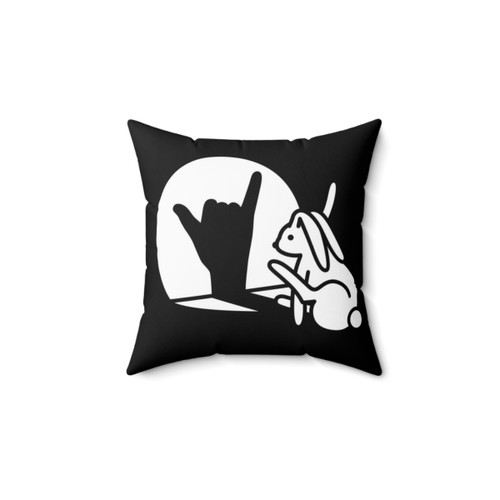 Rabbit Shadow Hand Sign Language Pillow