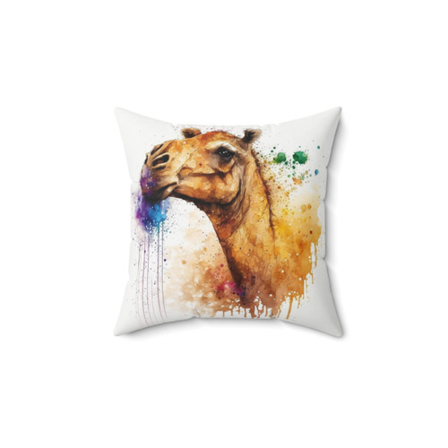 Camel Watercolor Print Decorative Pillow