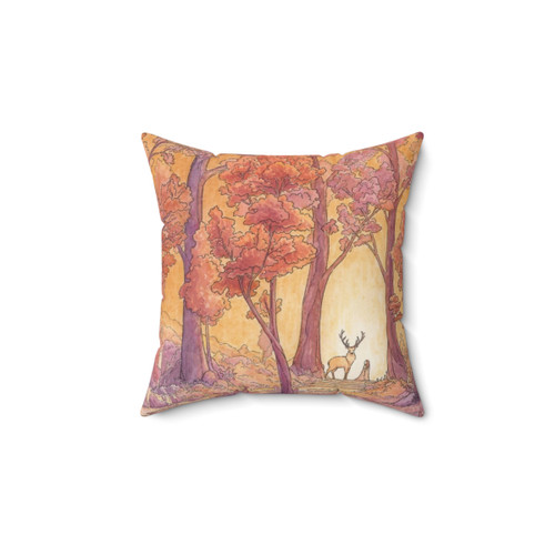 Cathedral Pillow with Whimsical Forest Scene