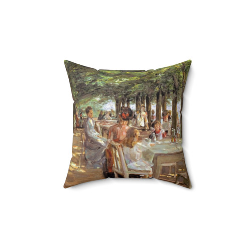 Max Liebermann Decorative Pillow featuring Restaurant Terrace in Nienstedten Art