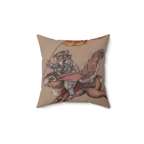 Squirrel Knight and Bunny Steed Decorative Pillow