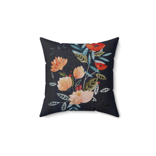 Midnight Bouquet Floral Pillow