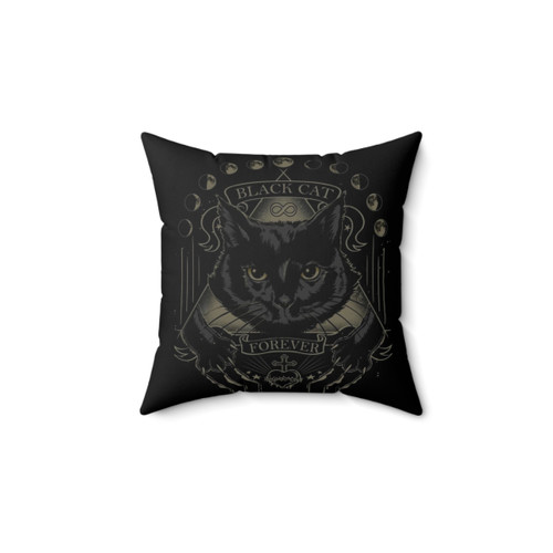 Mystical Black Cat Cult Decorative Pillow